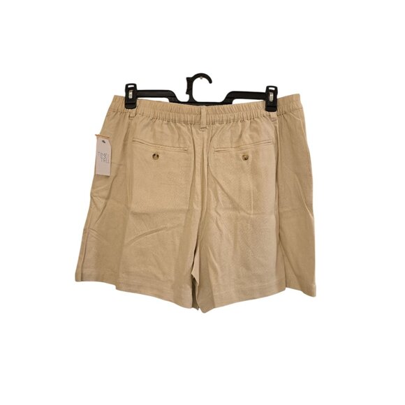 NWT Time and Tru Women’s Beige Linen Blend Shorts Size XL (16-18) 5” Inseam - Picture 3 of 5